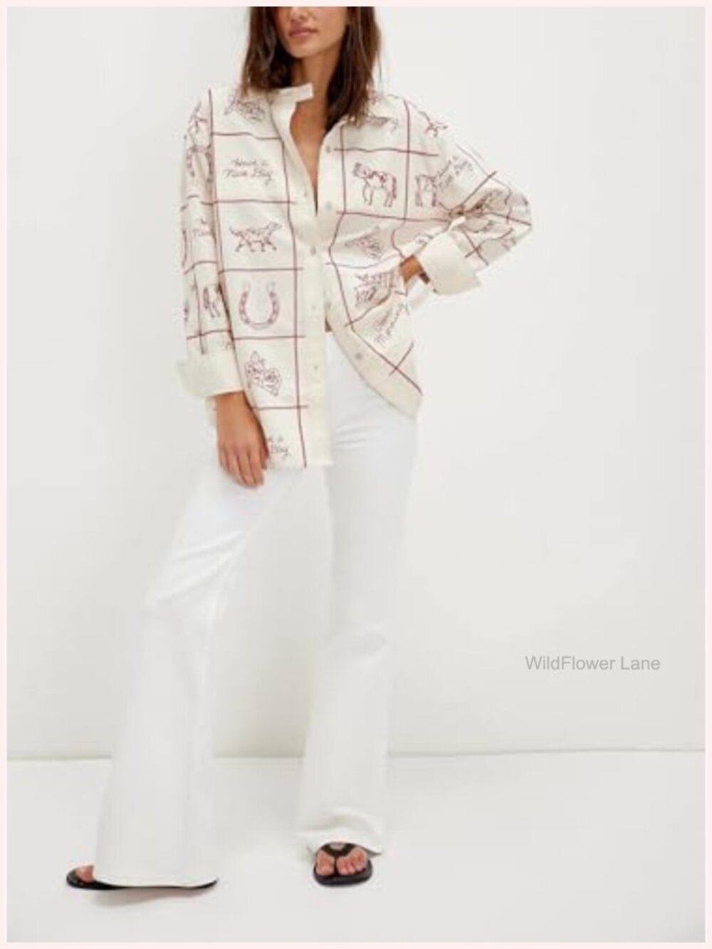 Y2K Boho Floral Long Sleeve Flowy Blouse Button Down Shirt Going Out Top - Picture 3 of 5